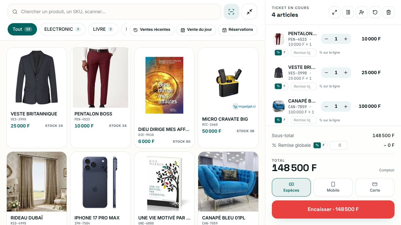 Point de vente ZegCaisse